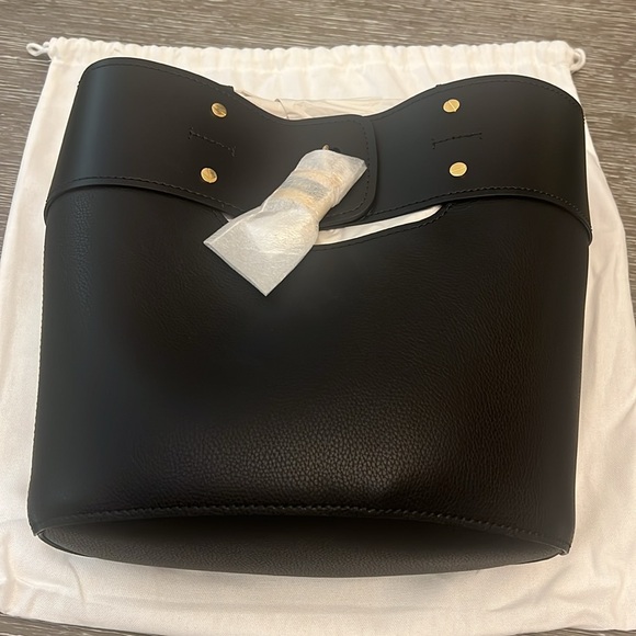 CHLOE Smooth Grained Calfskin Medium Aby Tote Black - Picture 10 of 12